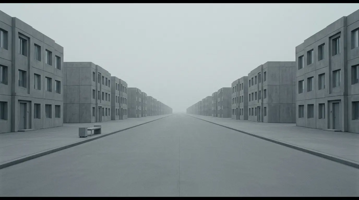 The gray, perfectly tessellated streets of Oros
